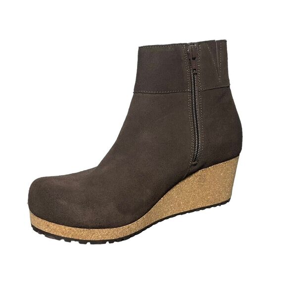 Papillio Birkenstock Ebba Suede Leather Wedge Ankle Boots Roast US 10 ER 41 NEW - Picture 5 of 12
